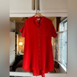 Madewell Tomato Red Silk Dress